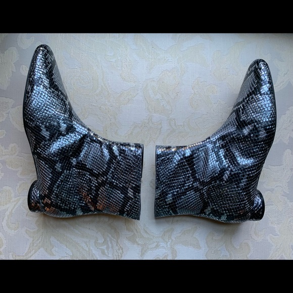 Balenciaga Oval Leather Python Booties - Picture 6 of 9